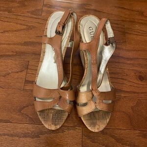 Guess Women's Brown Wedge Sandals